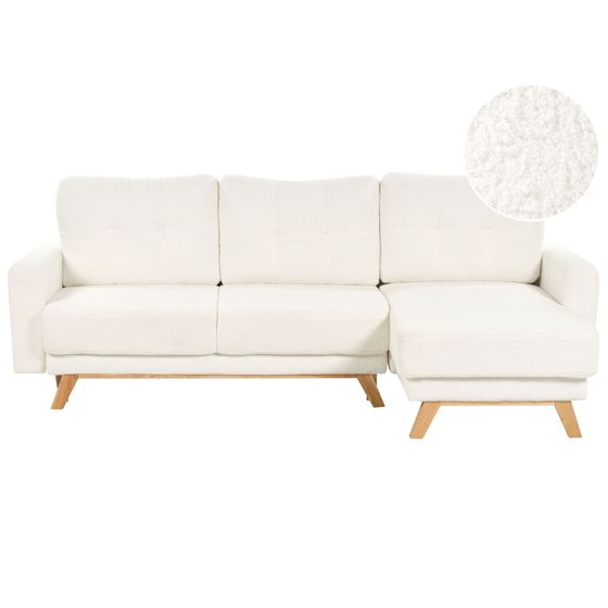 Vuodesohva SIRO buklee Luonnonvalkoinen säilytystila 3-istuttava Vasen