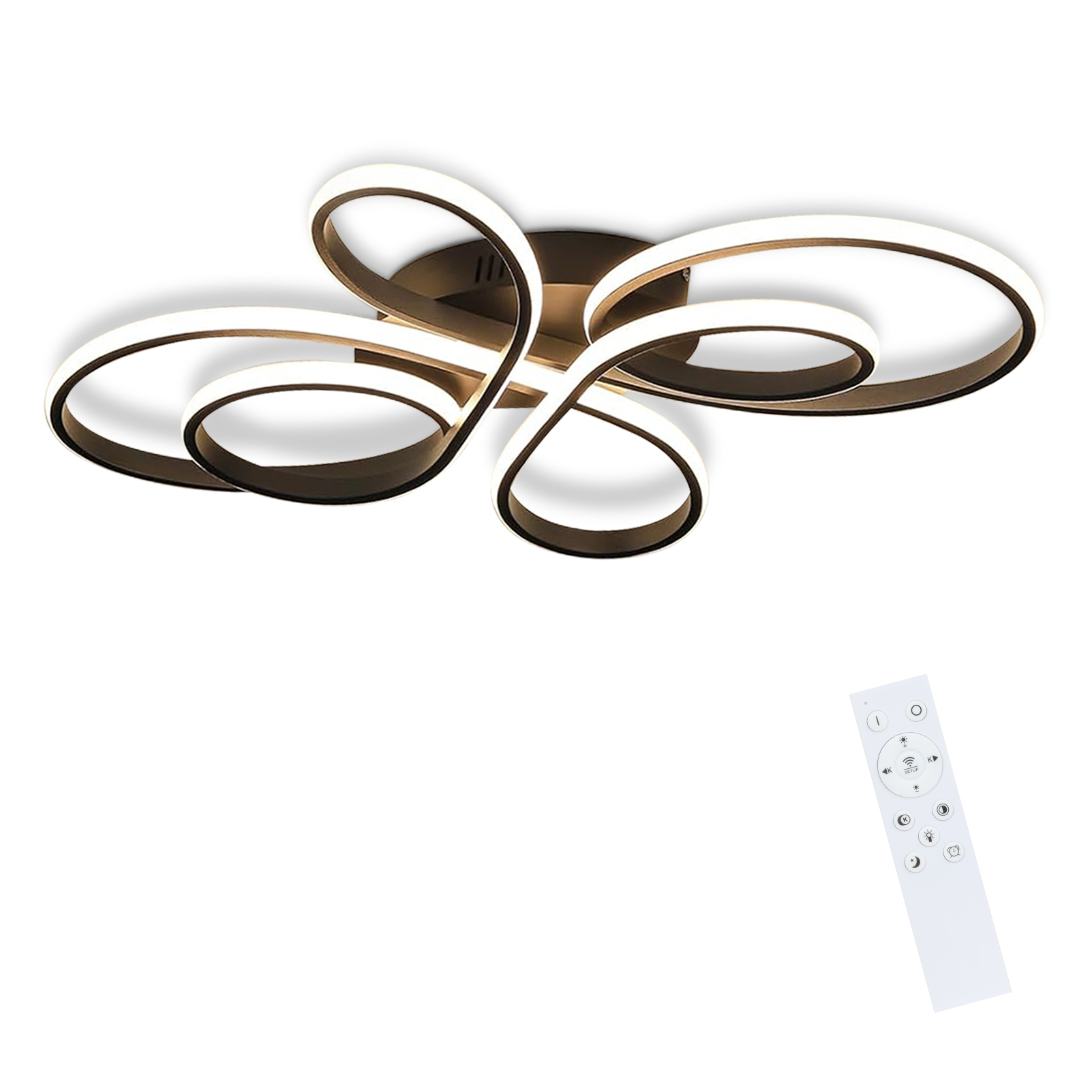 NETTLIFE LED - kattovalaisin, musta himmennettävä, 80cm, olohuone 78W makuuhuone, moderni Kaukosäätimellä, ihanteellinen ruokailuhuoneeseen, toimistoon