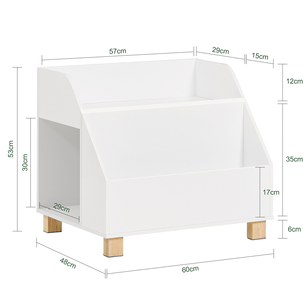 SoBuy Lasten kirjahylly KMB54-W ekologinen puukuitulevy, valkoinen