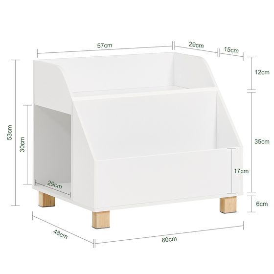SoBuy Lasten kirjahylly KMB54-W ekologinen puukuitulevy, valkoinen