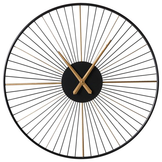 Seinäkello SAZAIS 80 cm metalli Musta
