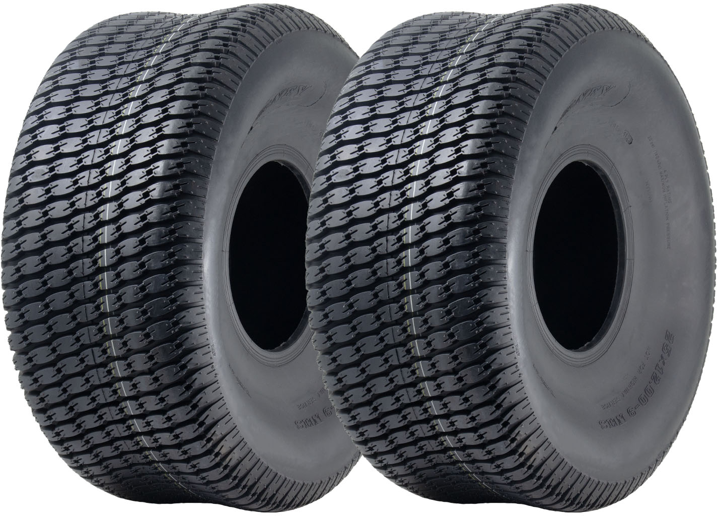 25x12.00-9 nurmikkorengas, 4-kerroksinen, John Deere Gator -ruohonleikkuri, P532, 830 kg (2 kpl:n sarja)