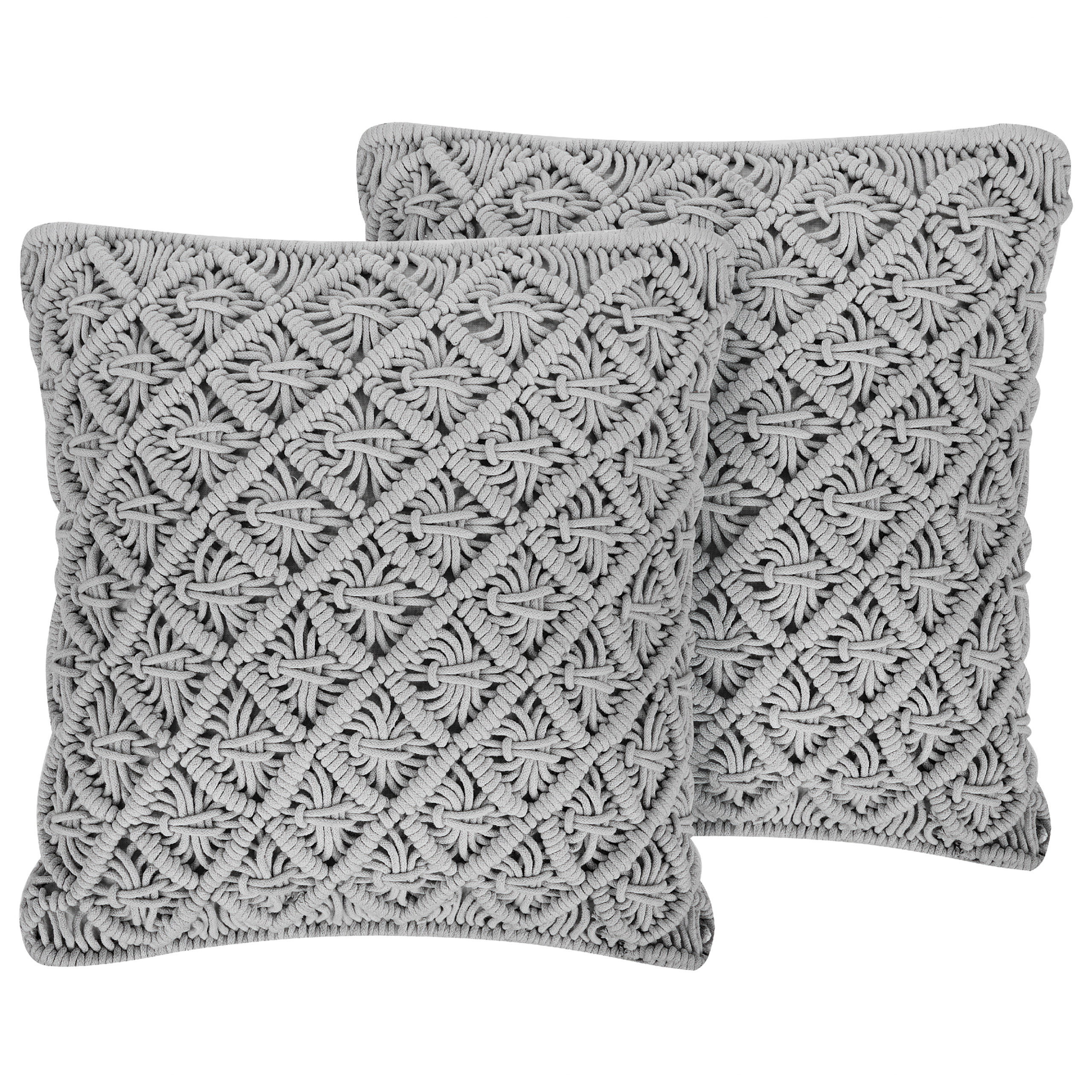 Koristetyynysetti 2 kpl KIZKALESI 45 x 40 cm Puuvilla Harmaa Geometrinen kuvio