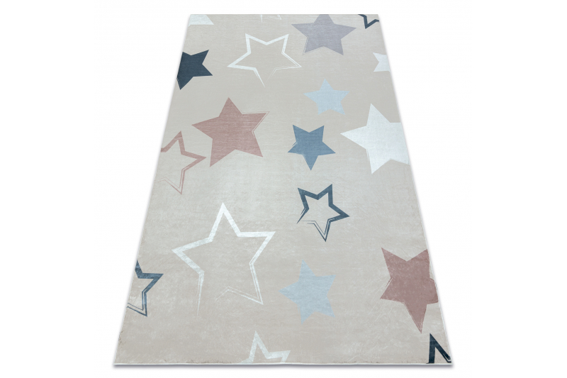 BAMBINO 48130 matto Tähdet lapsille liukumaton - beige / harmaa 140x200 cm