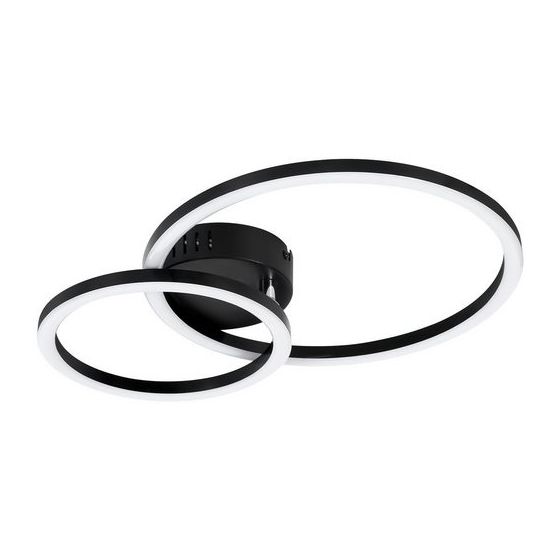 NETTLIFE LED-kattovalaisin 40 cm - 23 W - Keittiön valaisin 3000 K - Lämmin valkoinen - Moderni olohuoneen valaisin - Makuuhuoneen valaisin - 2 rengasta