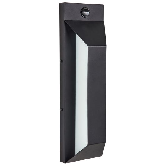 LED-ulkoseinävalaisin MAWZA liiketunnistimella Musta