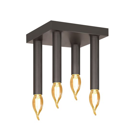 NETTLIFE Vintage - kattovalaisin, E14- teollisuusvalaisin, harmaa makuuhuonevalaisin, neljällä metallisella Kohdevalolla olohuoneeseen Keittiöön