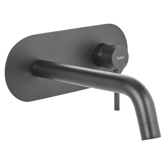 Seinään kiinnitettävä pesuallashana GUAIBA messinki Musta