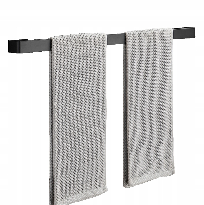 Kylpyhuoneen pyyheteline – seinäkiinnitys, loft-tyyli, mattamusta, 50 cm