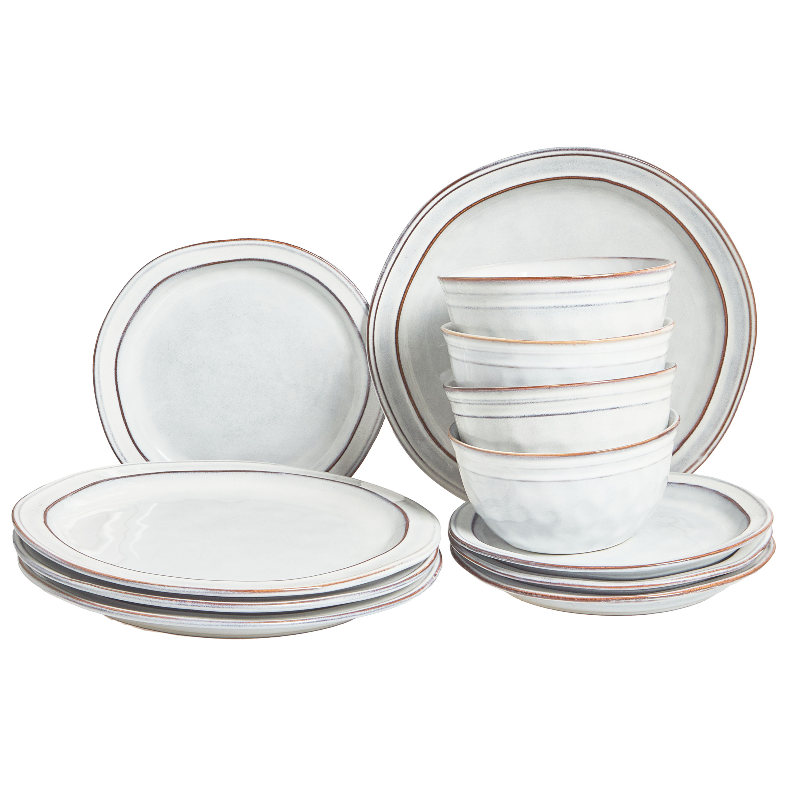 Astiasto 12 osaa CHIVES kivitavara Vaaleanharmaa