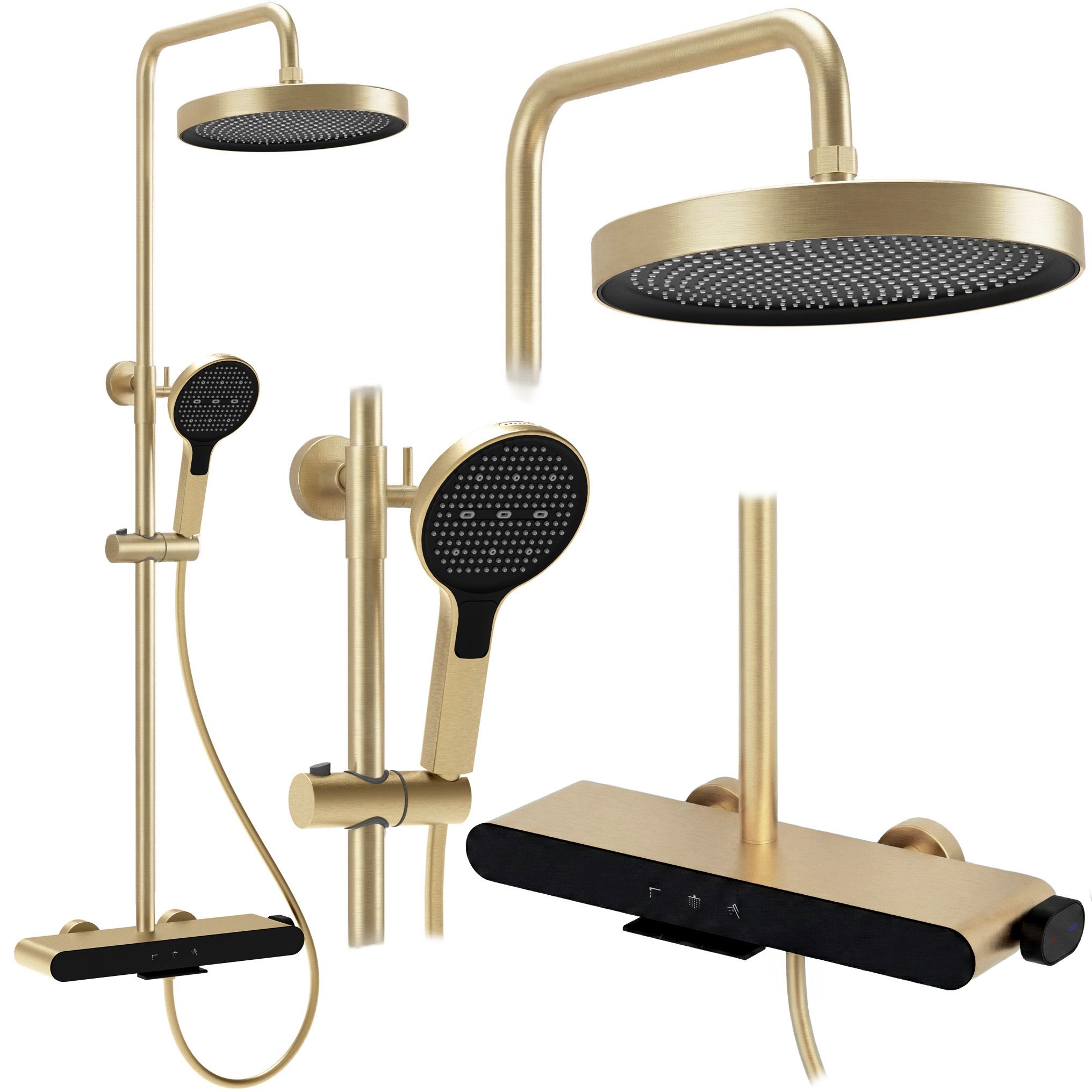 REA-P0355REA suihkusarja Farel harjattu kulta, 40X15,5X128CM
