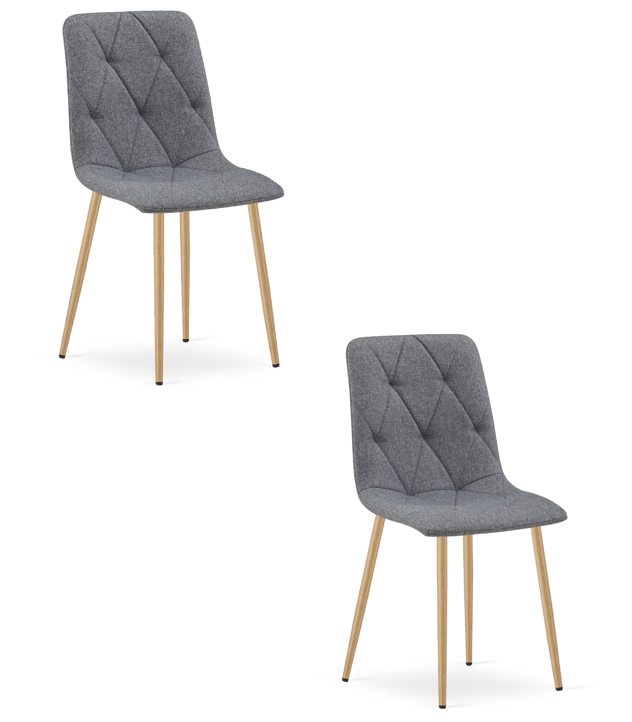 LIBRA-tuoli, tummanharmaa kangas, puunväriset jalat (2 kpl)