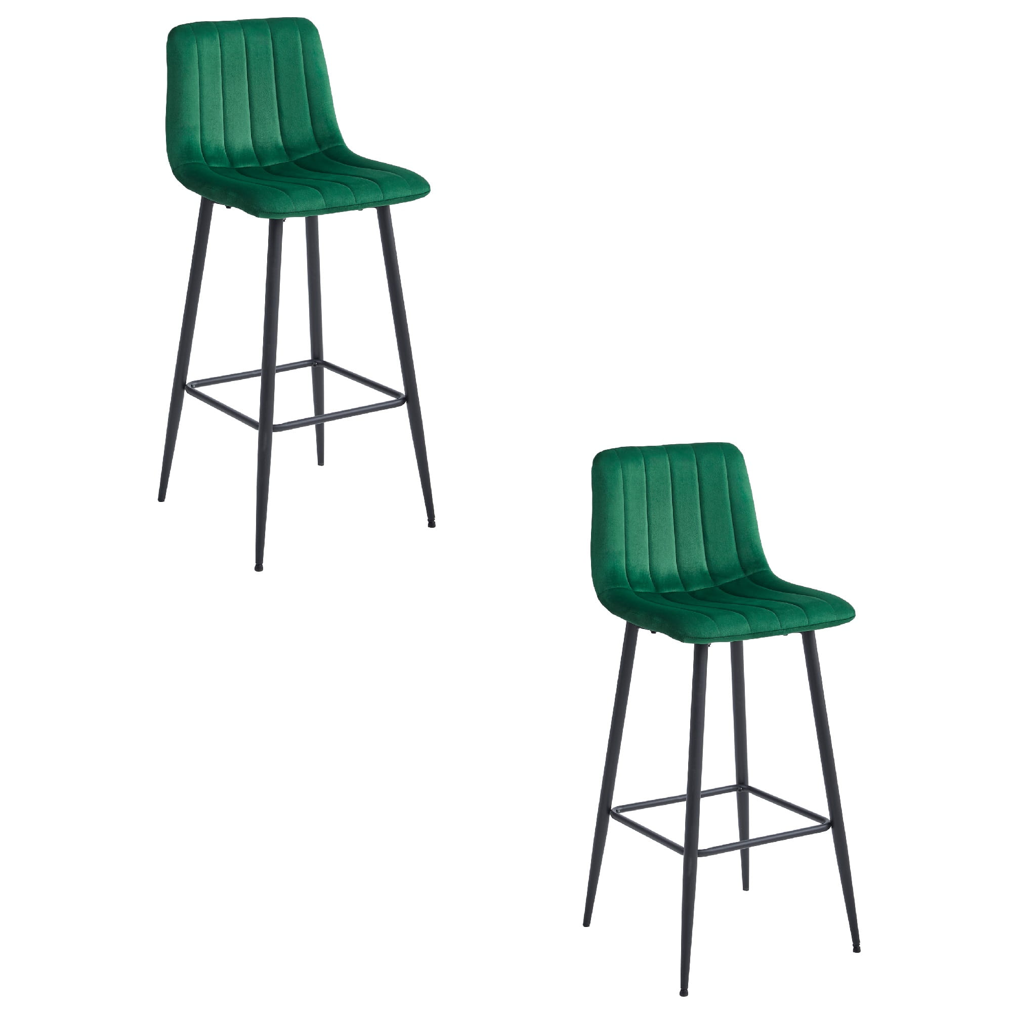 POZZA jakkara - tummanvihreä sametti / mustat jalat x 2