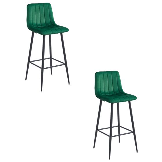 POZZA jakkara - tummanvihreä sametti / mustat jalat x 2