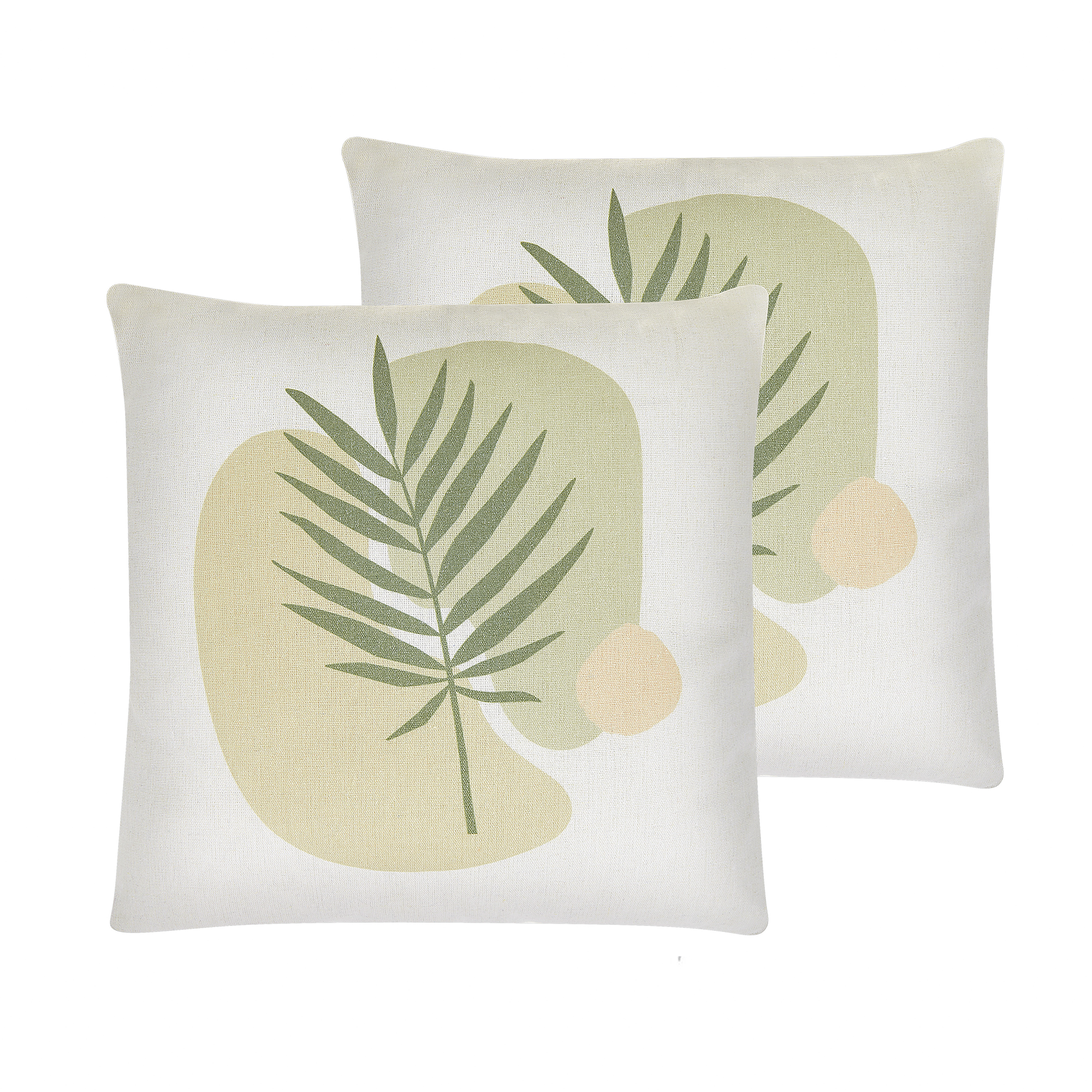 Koristetyynysetti 2 kpl MICROSORUM 45 x 45 cm Vaaleanvihreä Kasvikuvio