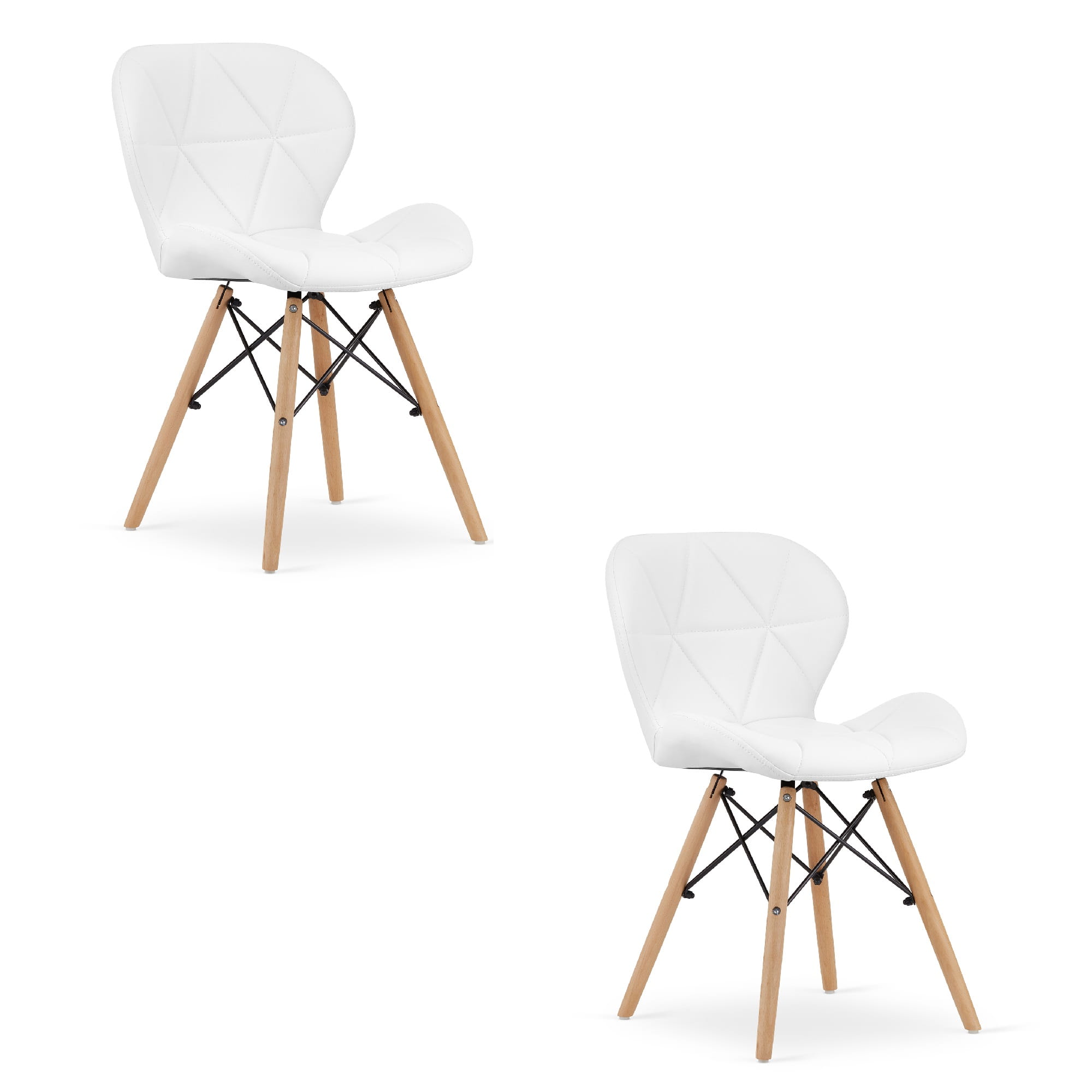 LAGO-ekonahkainen tuoli - valkoinen x 2