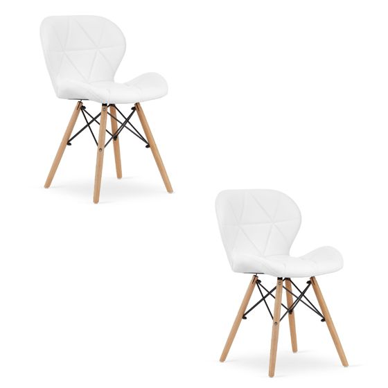 LAGO-ekonahkainen tuoli - valkoinen x 2