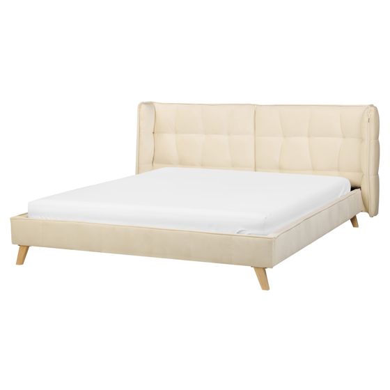 Sänky Sametti SENLIS 160 x 200 cm Beige