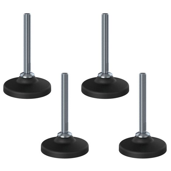 Ruostumaton tasoitusjalka M12x100 80mm muovijalalla 1000kg - 4 kpl:n sarja