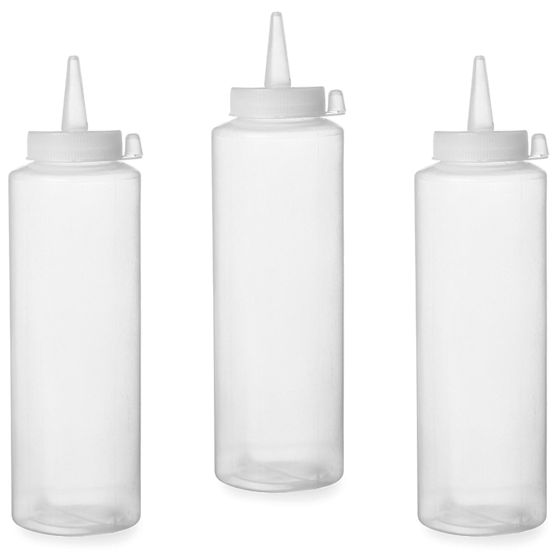 Kylmien kastikkeiden annostelupullo, 3 kpl - läpinäkyvä 0,2 l - HENDI 558058