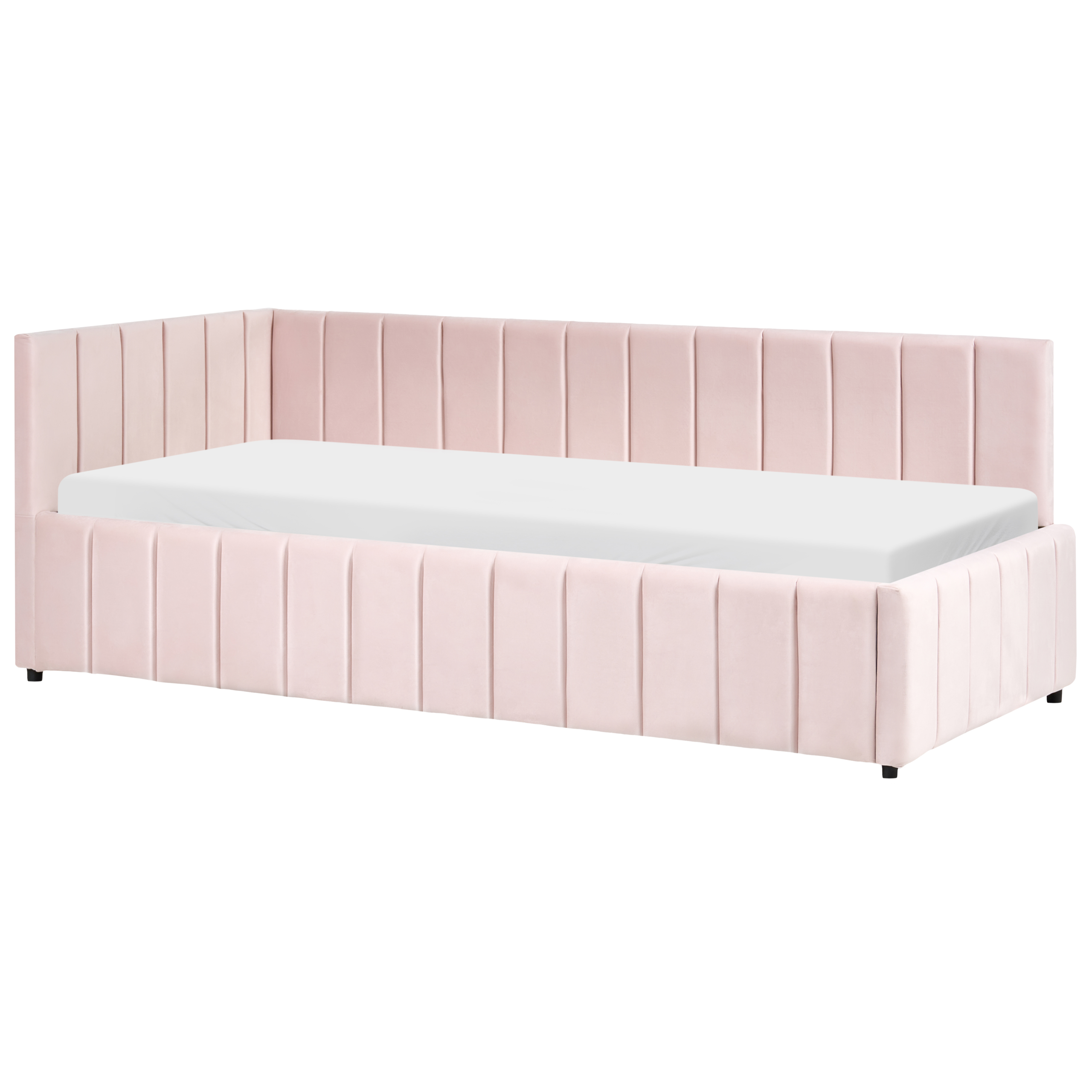 Sohvasänky Sametti LISIEUX 90 x 200 cm Pastellipinkki
