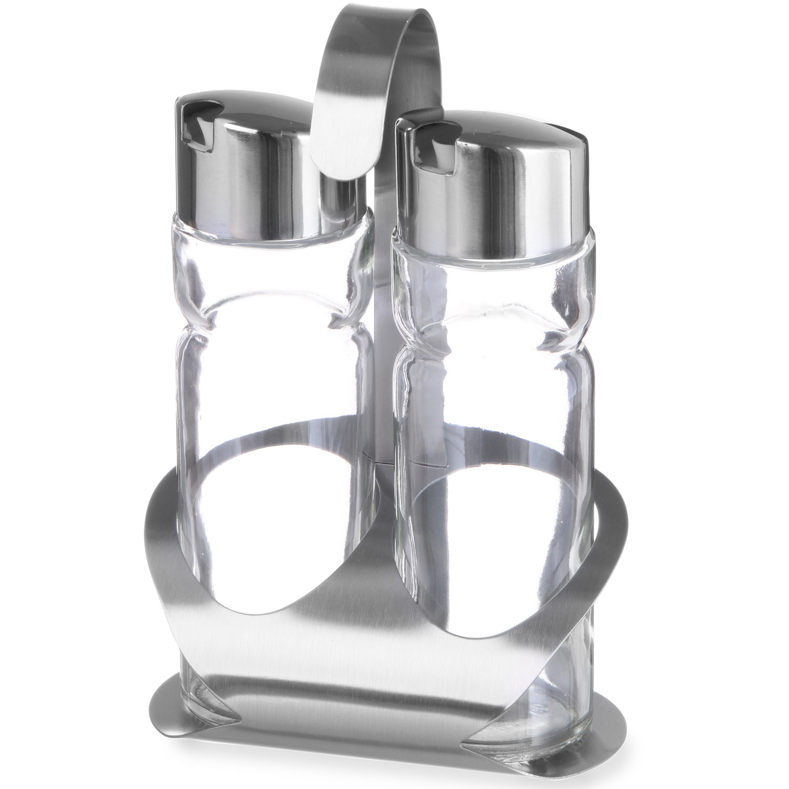 Ruostumattomasta teräksestä valmistettu oliiviöljy- ja etikkamaustesetti - Hendi 465349