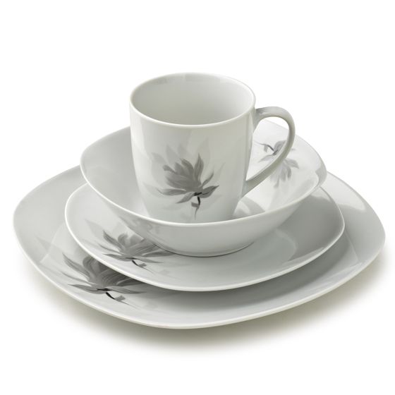 Ruokailuastiasto Prima AFFEKDESIGN Magnolia 25,5 cm harmaa 16 osaa