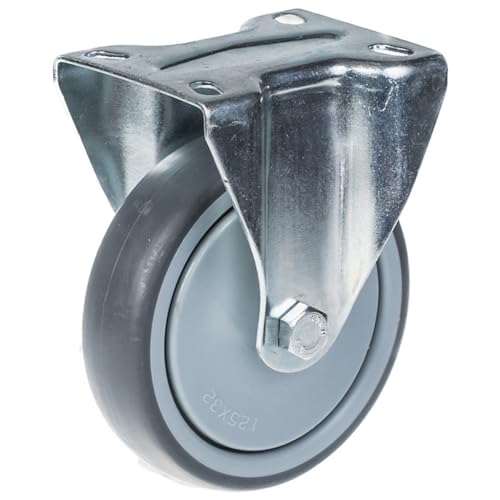 125 mm:n 5 tuuman pyörä, harmaa kumirengas, kiinteä, vahva, kantavuus 130 kg