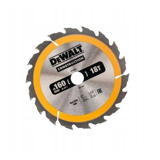 DeWalt Construction -Pyörösahanterä 160x20 mm, 18 hammasta