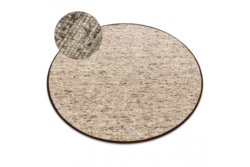 NEPAL 2100 ympyrä sand, beige matto - villainen, kaksipuolinen, luonnollinen pyöreä 120 cm