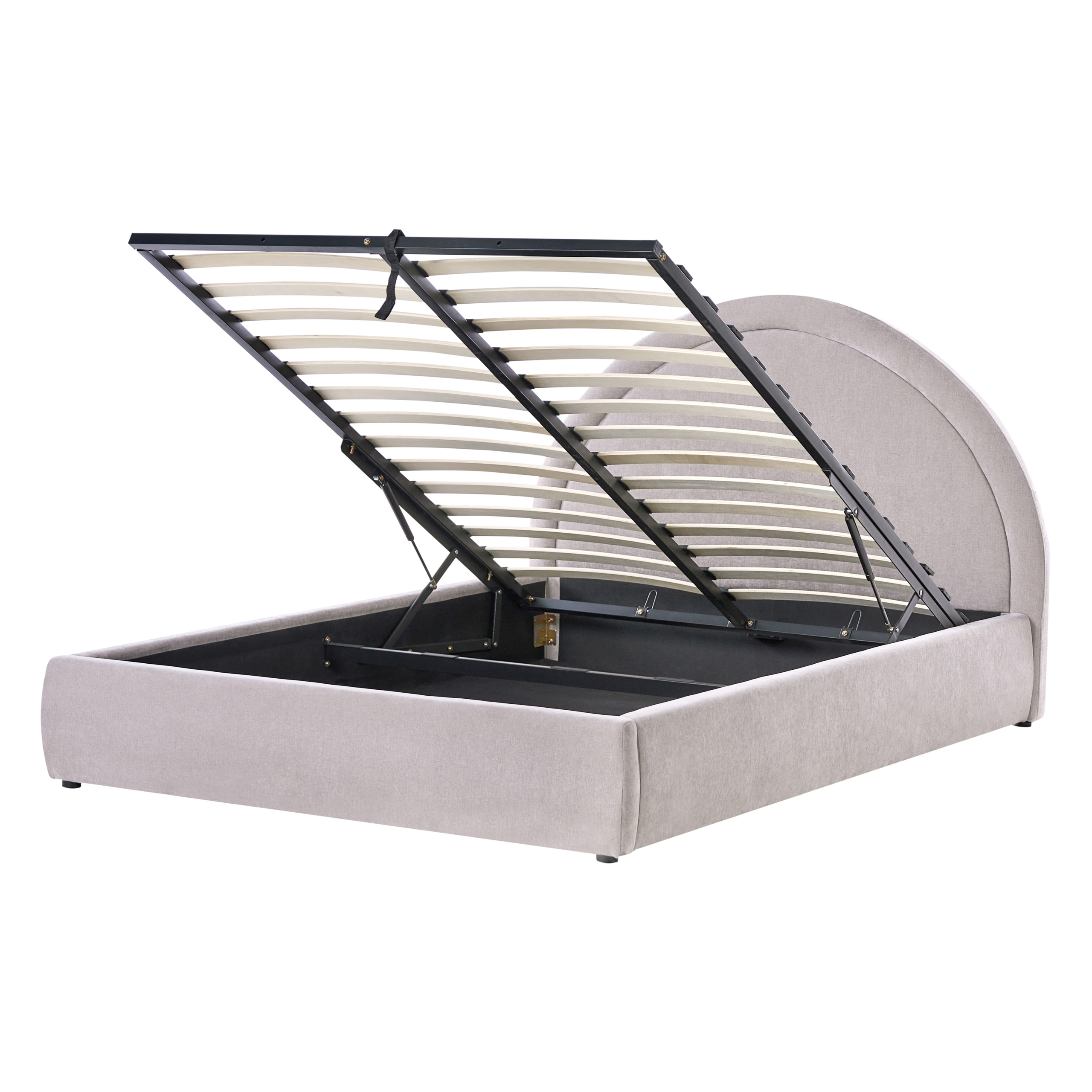 Sänky säilytystilalla kangas MOUZON 140 x 200 cm Beige