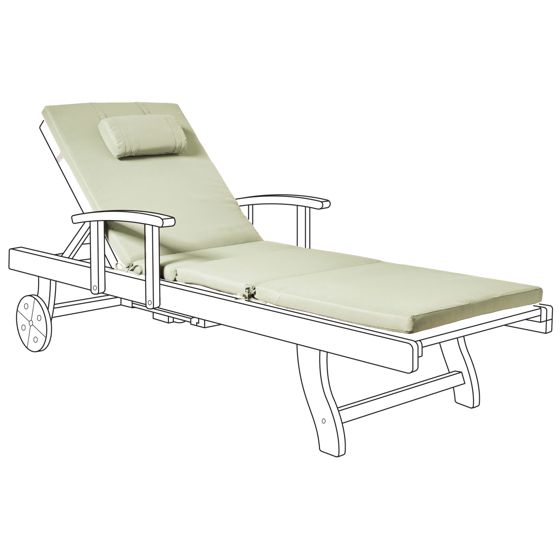 Aurinkotuolin pehmuste TOSCANA/JAVA/AMANTEA PREMIUM 189 x 58 cm Vihreä