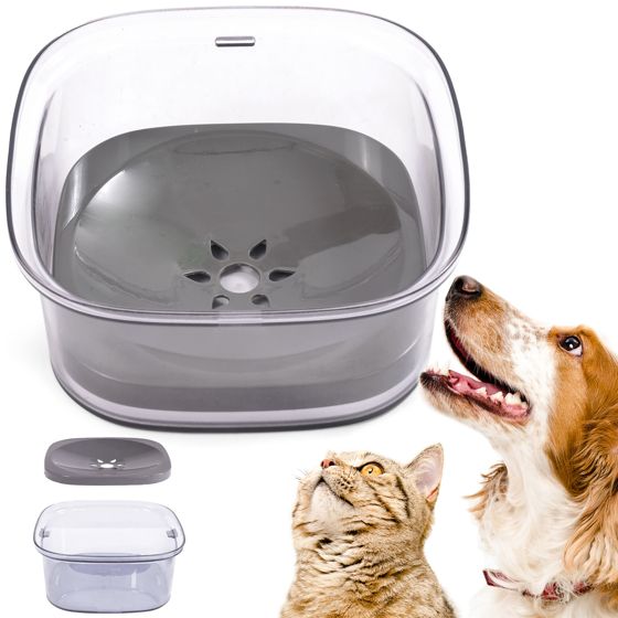 Lemmikkien vesikuppi EI-ROISKIVA kissalle/koiralle, läiskymätön