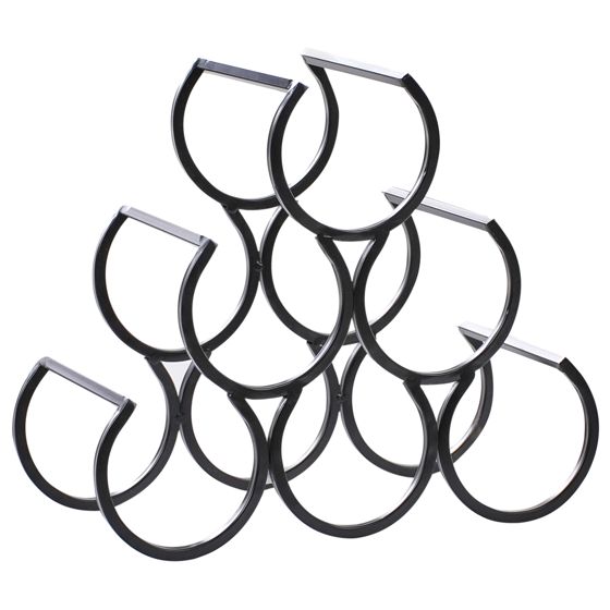 Viinipulloteline LURGAN metalli Musta