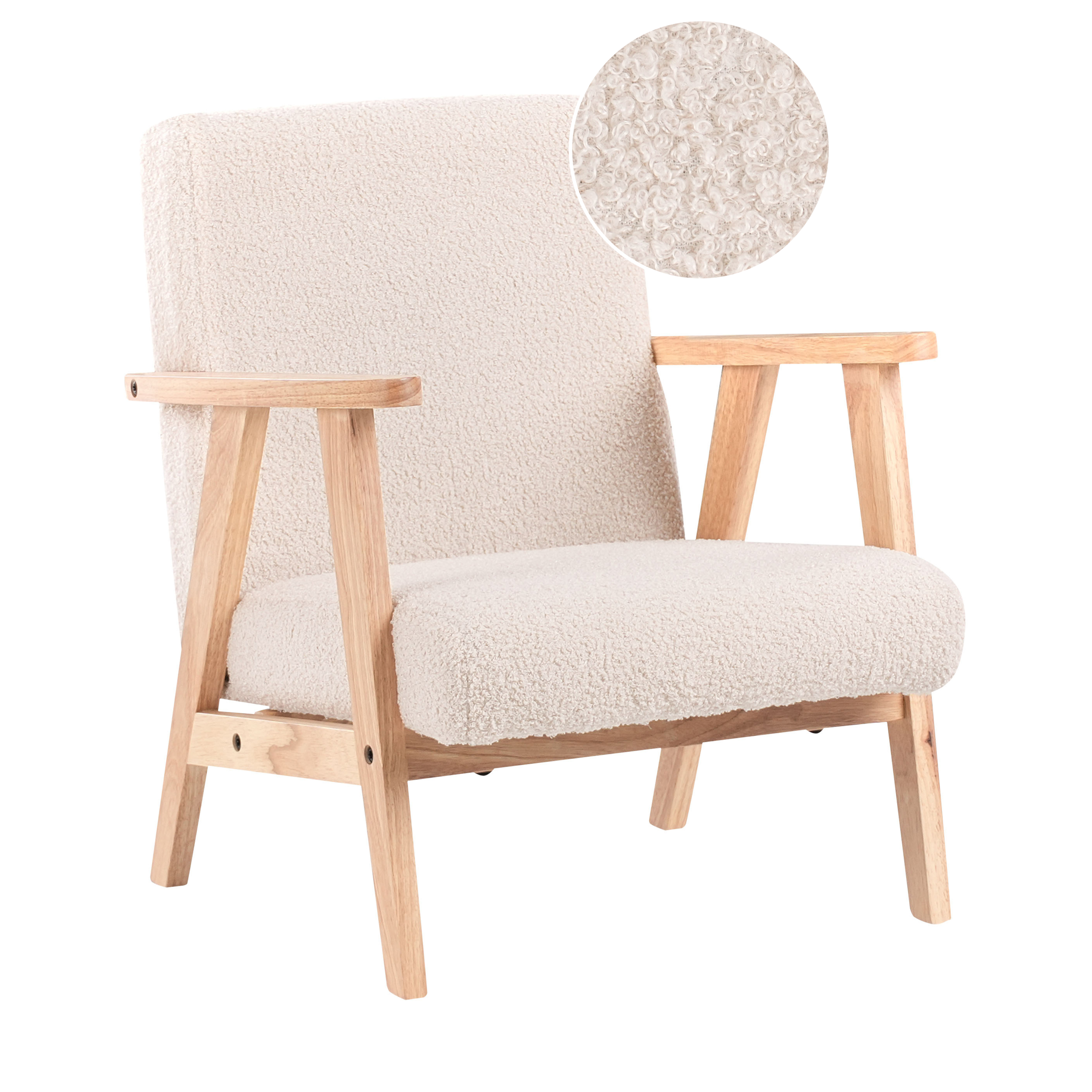 Lasten nojatuoli LINDE buklee Vaaleanbeige