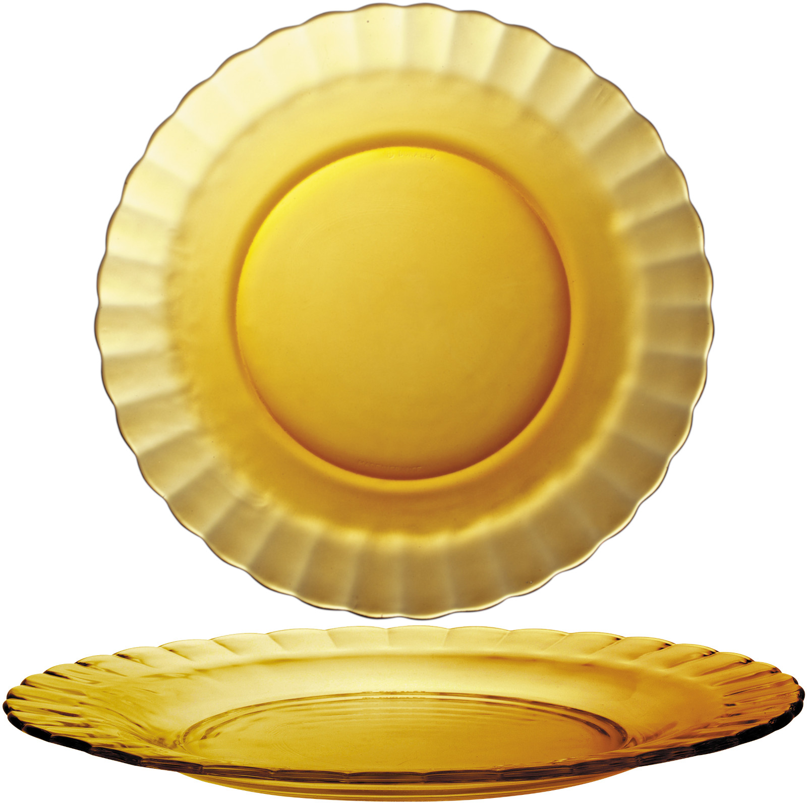 Duralex PICARDIE AMBER jälkiruokalautanen, oranssi, halkaisija 205 mm - 6 kpl:n setti