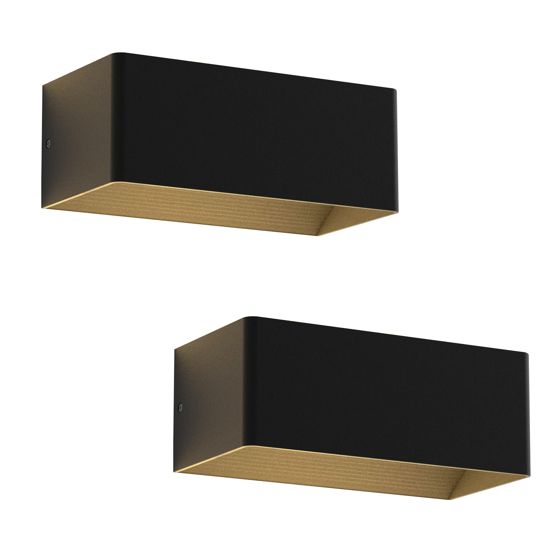 NETTLIFE LED - seinävalaisin, sisätiloihin - 2 vertikaalista, mustaa, seinävalaistusta, 5 W, 3000K