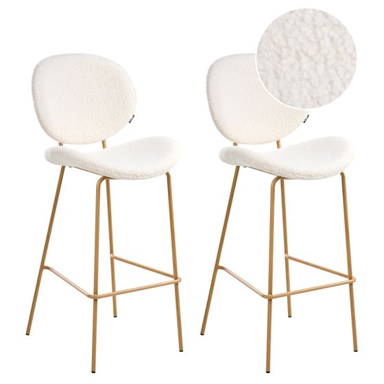 Baarituolisetti 2 kpl LUANA buklee Valkoinen