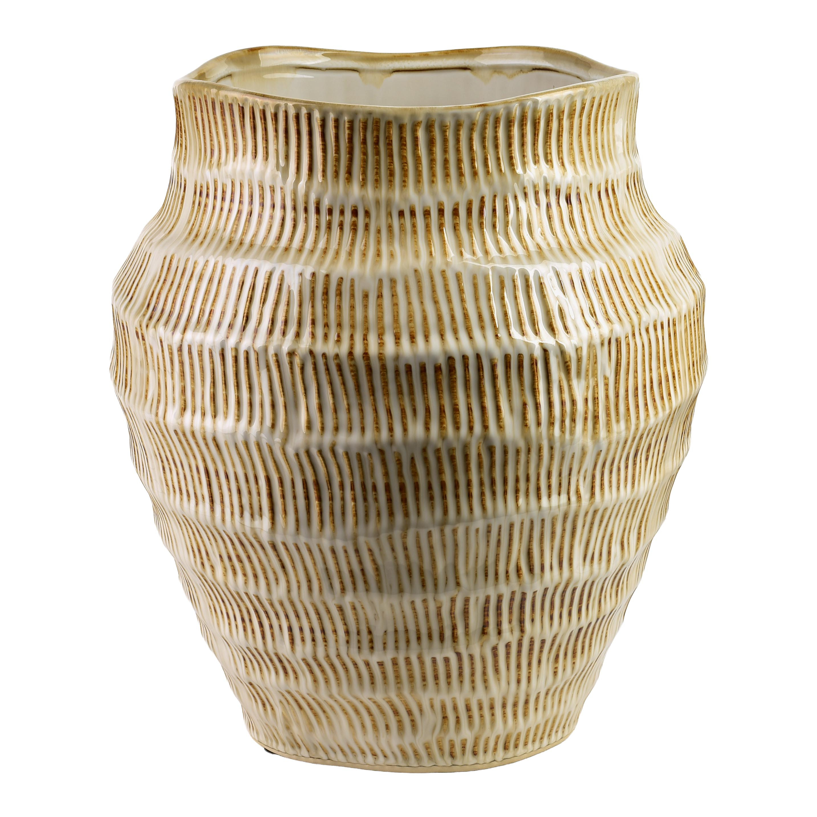 Maljakko MANON beige-ruskea keramiikka 23, 5x30x34 cm