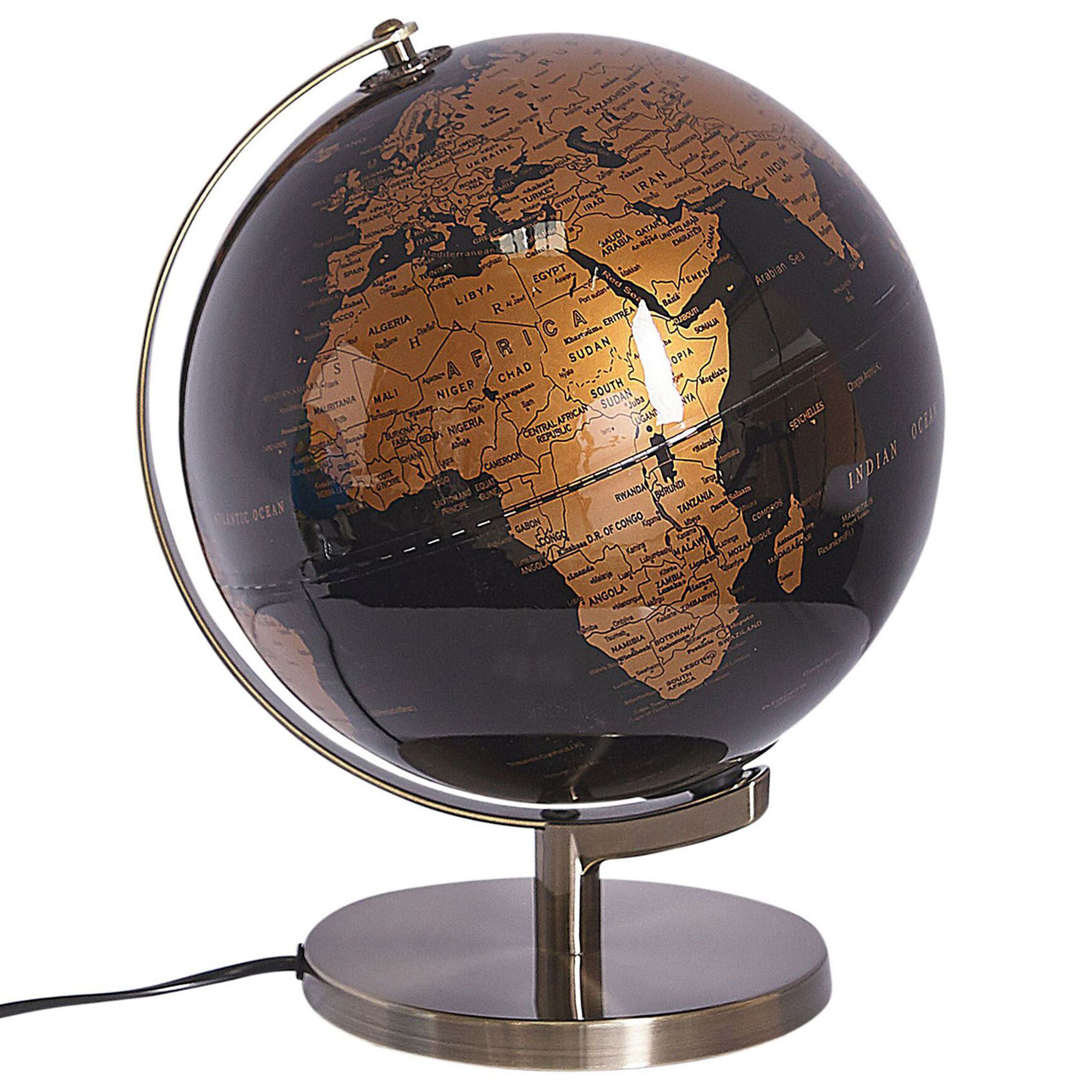 Karttapallo LED-valo MAGELLAN 32 cm Musta