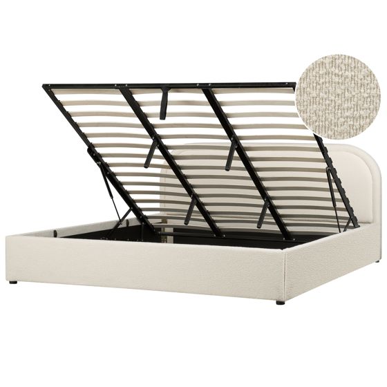 Sänky säilytystilalla buklee QUILLIEN 180 x 200 cm Vaaleanbeige