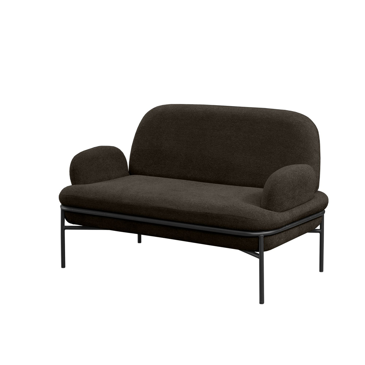 Norda Design Tyylikäs 2-istuttava sohva, 140 cm | 100 % vaneri, helppohoitoinen teddykangas, metalliset jalat | Mukavuutta ja eleganssia