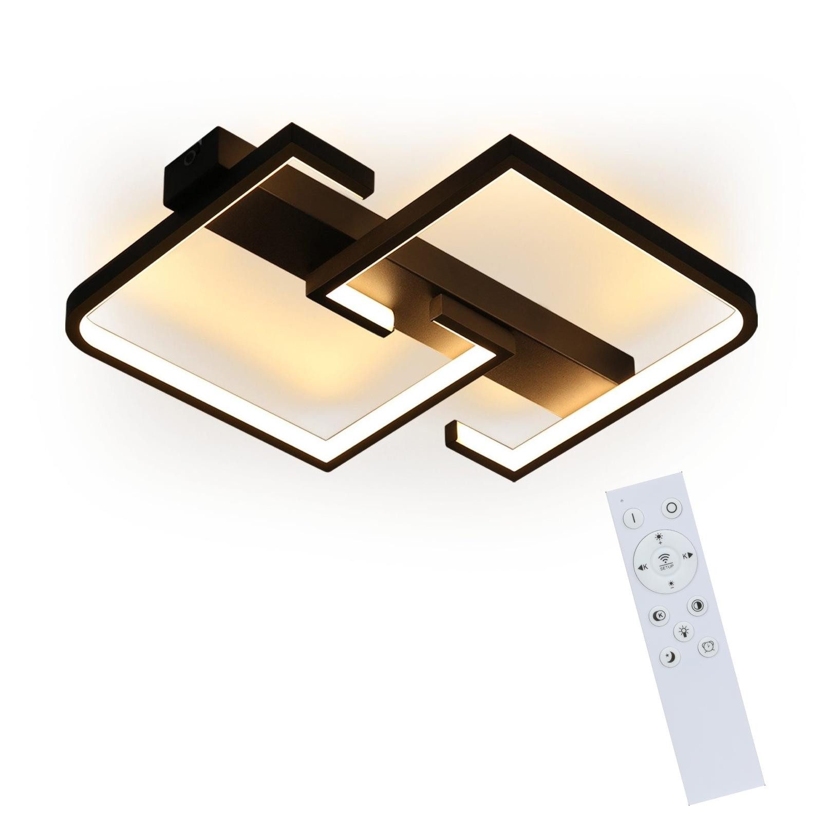 NETTLIFE LED-kattovalaisin, 35 W, musta olohuoneenValaisin himmennettäväKaukosäätimellä moderni, ruokapöytävalaisin pöytävalaisin