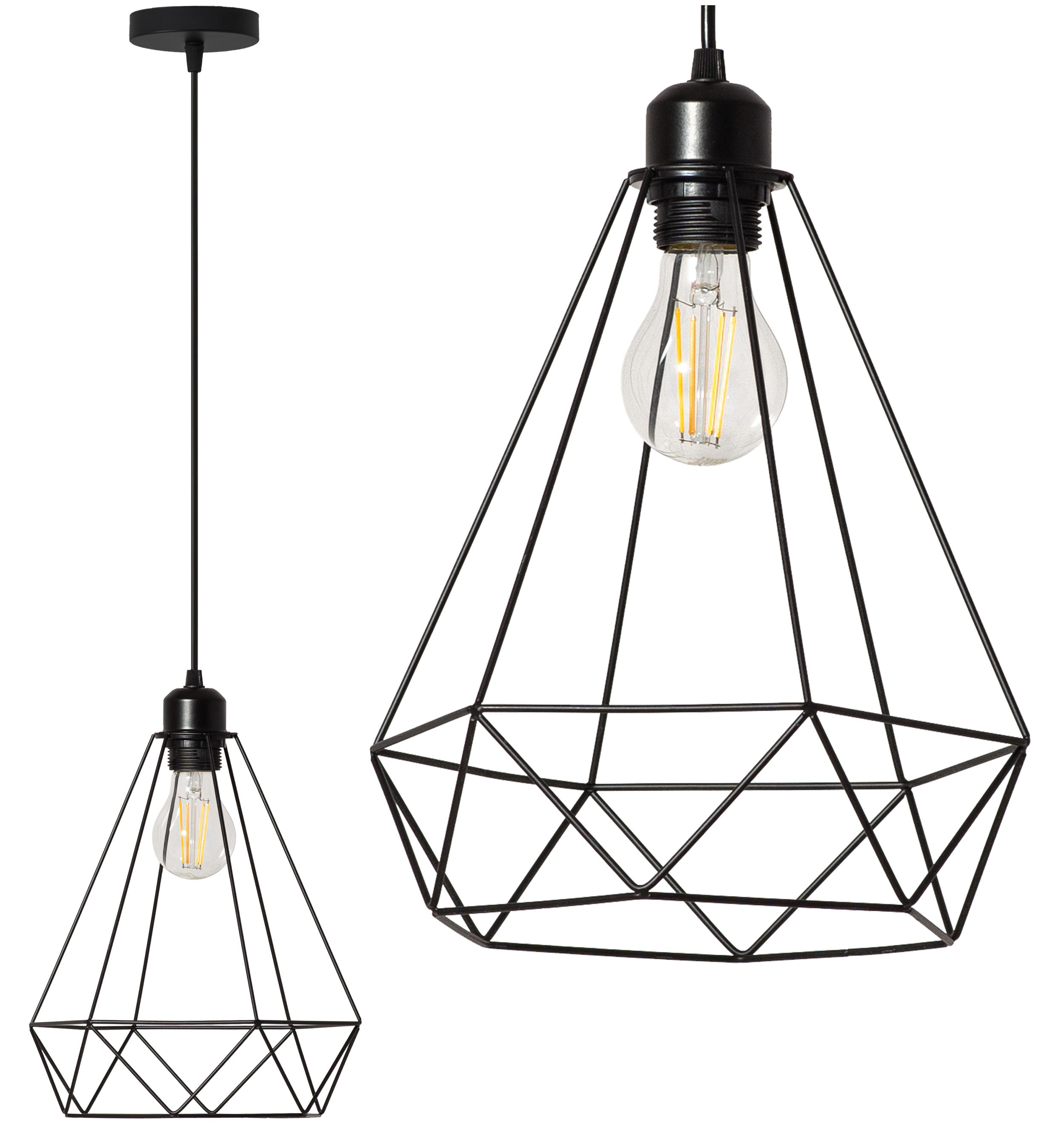 TOOLIGHT riippuva kattovalaisin 180986 RENO musta, 28x20x28cm