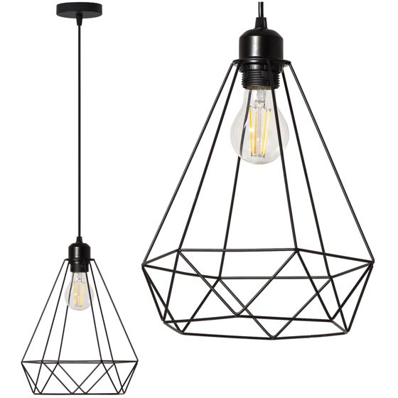 TOOLIGHT riippuva kattovalaisin 180986 RENO musta, 28x20x28cm