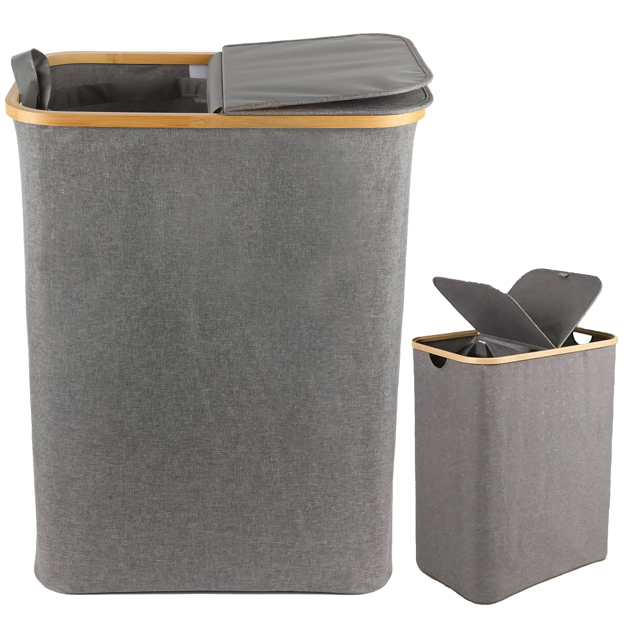 BAMBOO PYYKKIKORI 145L kokoontaitettava, suuri säilytystila