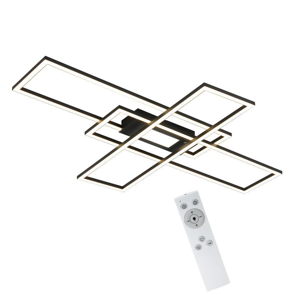 NETTLIFE LED - kattovalaisin, olohuoneen Valaisin, musta, moderni, himmennettäväValaisin Kaukosäätimellä, 50 W, makuuhuoneeseen, suuri Keittiöön