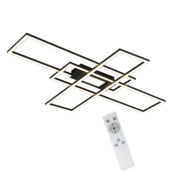 NETTLIFE LED - kattovalaisin, olohuoneen Valaisin, musta, moderni, himmennettäväValaisin Kaukosäätimellä, 50 W, makuuhuoneeseen, suuri Keittiöön