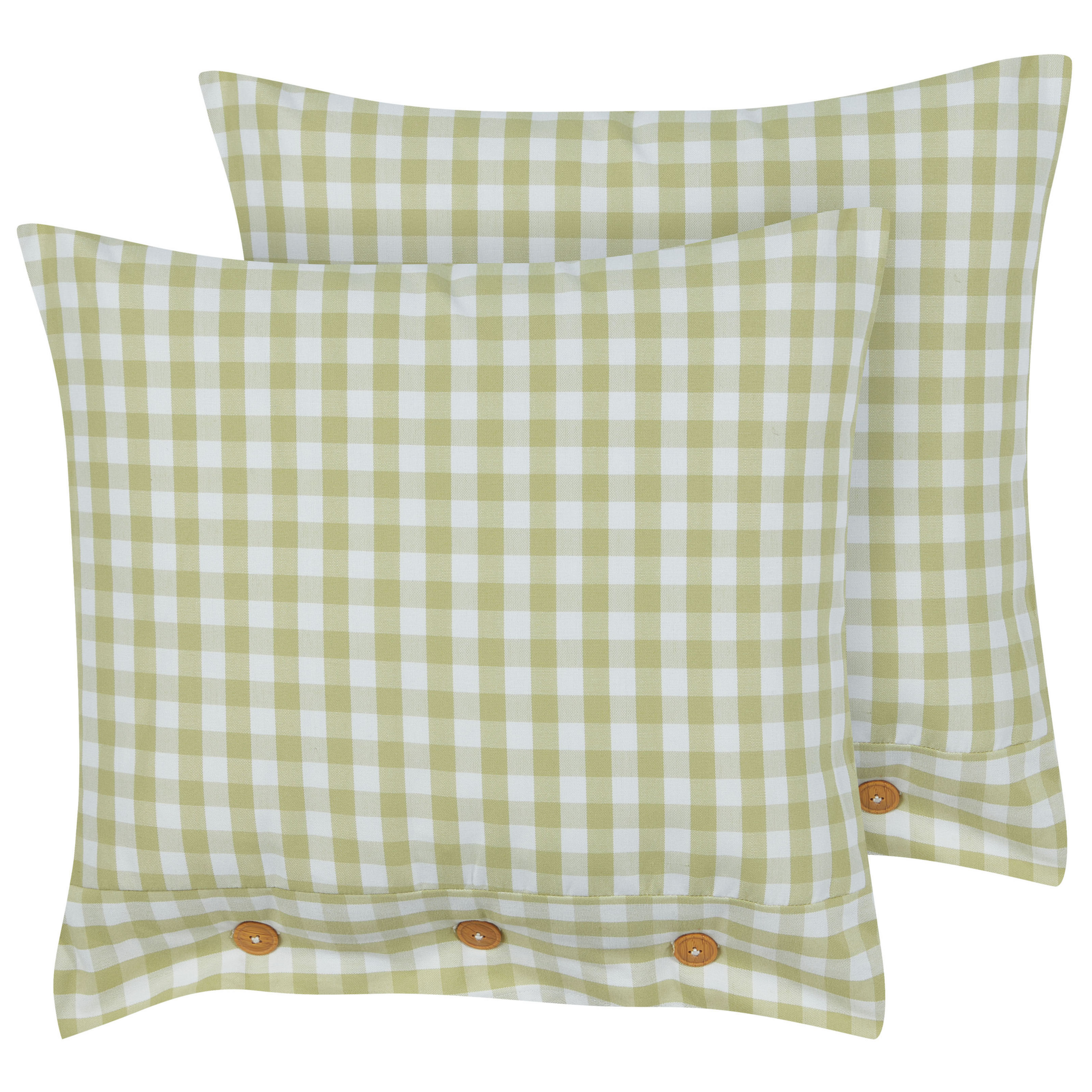Koristetyynysetti 2 kpl TALYA 45 x 45 cm Oliivinvihreä Ruutukuvio