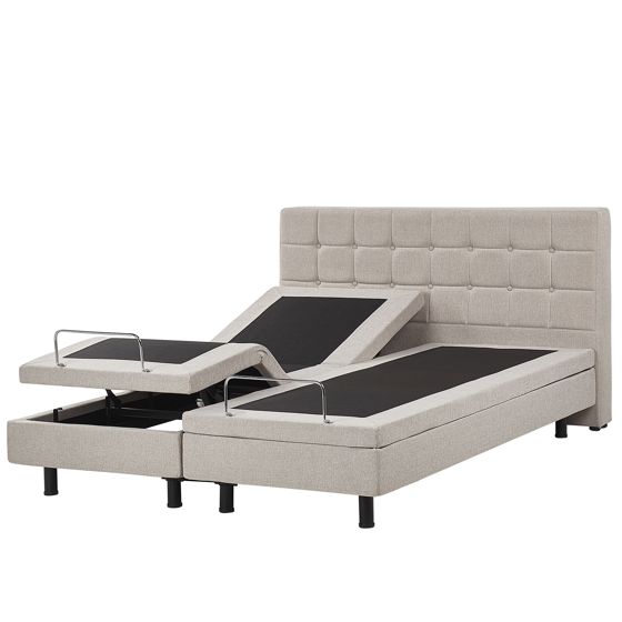 Säädettävä sänky kangas DUKE 160 x 200 cm Beige
